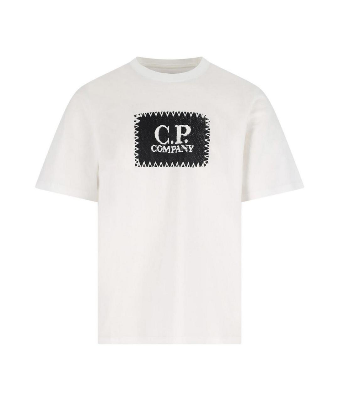 CP COMPANY Белая хлопковая футболка, фото 1