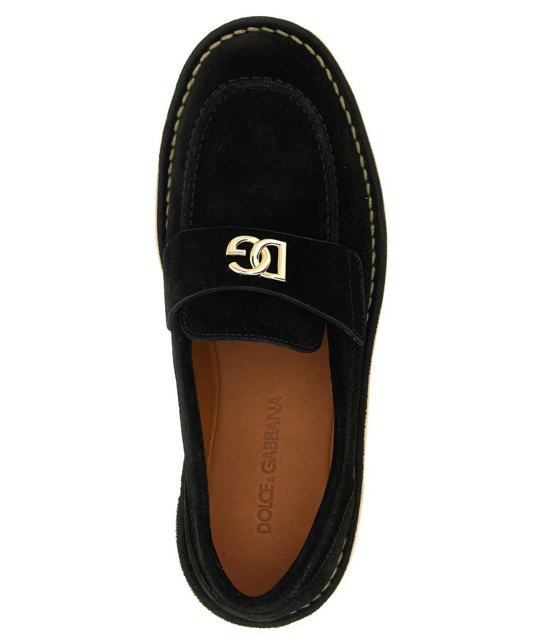 DOLCE&GABBANA Черные замшевые лоферы, фото 4