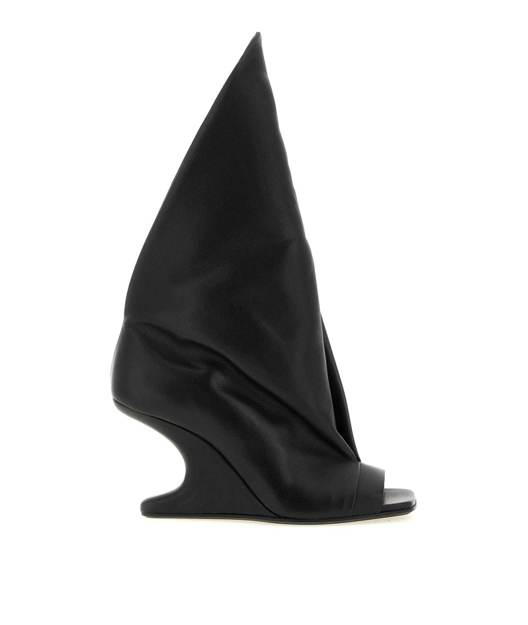 RICK OWENS Черные кожаные босоножки, фото 1