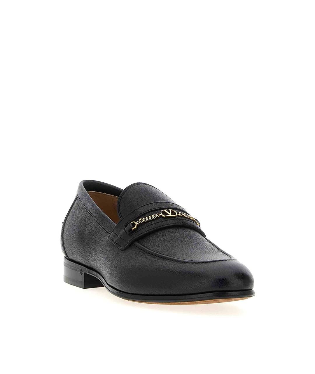 VALENTINO Черные кожаные лоферы, фото 2