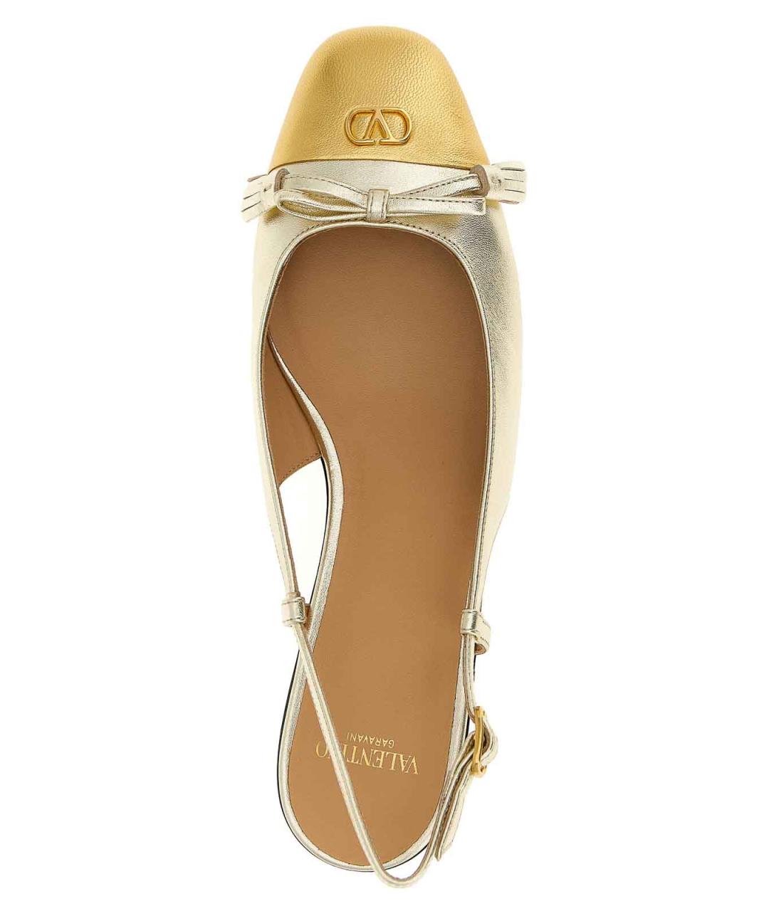 VALENTINO Золотые кожаные туфли, фото 4