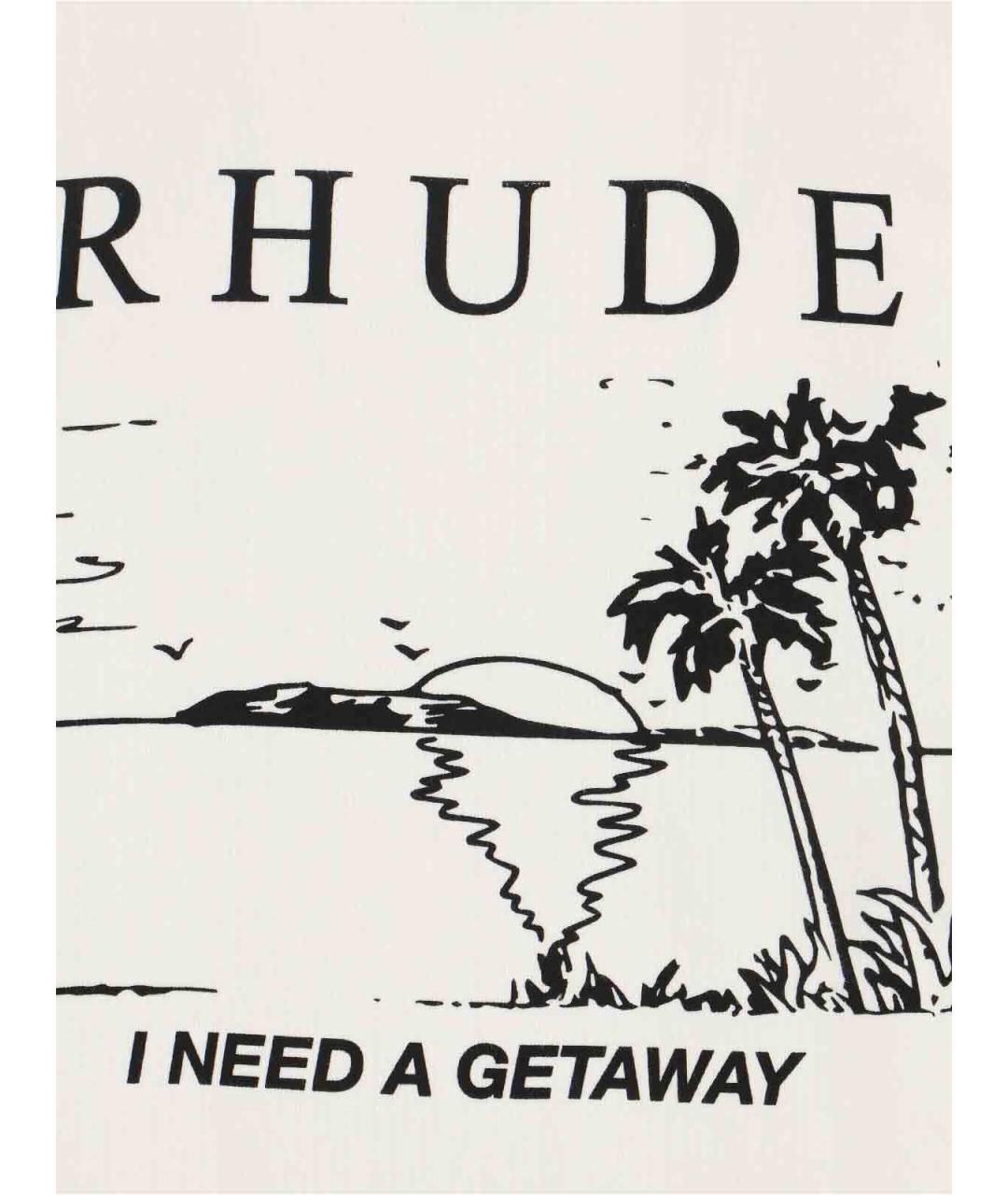 RHUDE Белая хлопковая футболка, фото 3