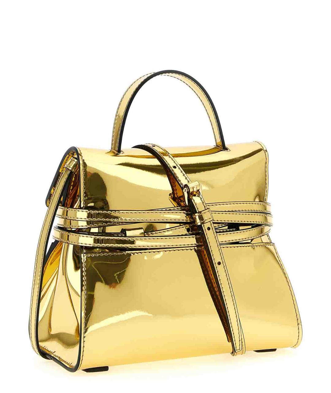 MOSCHINO Золотая синтетическая сумка тоут, фото 2