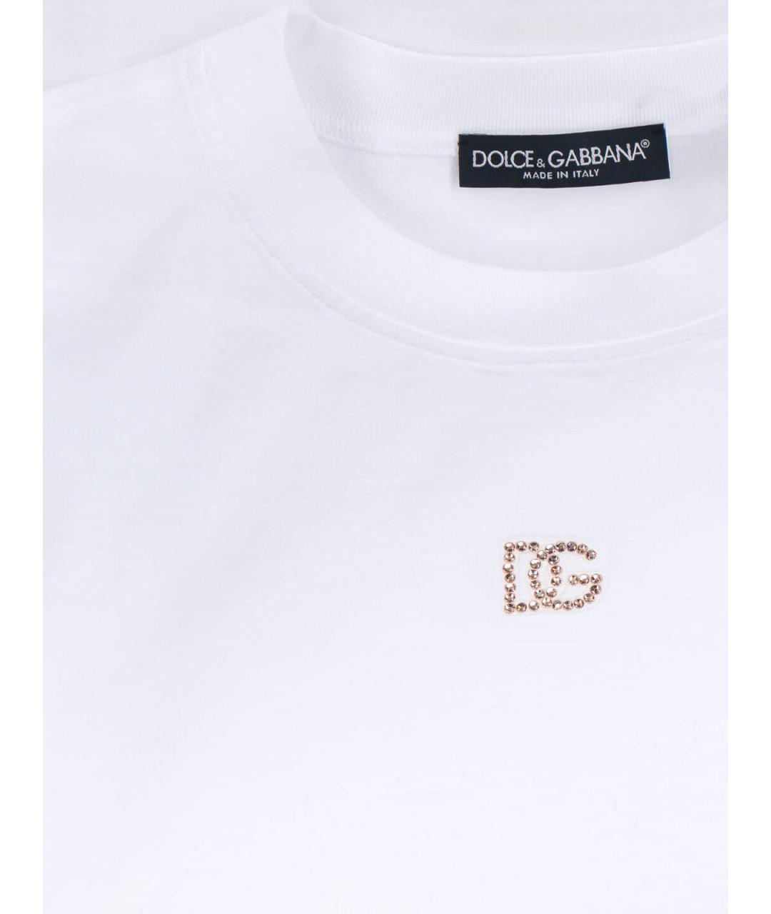 DOLCE&GABBANA Белая хлопковая футболка, фото 3