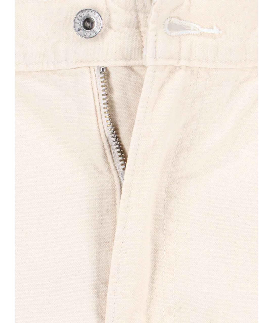 LEVI'S Белые хлопковые прямые джинсы, фото 5