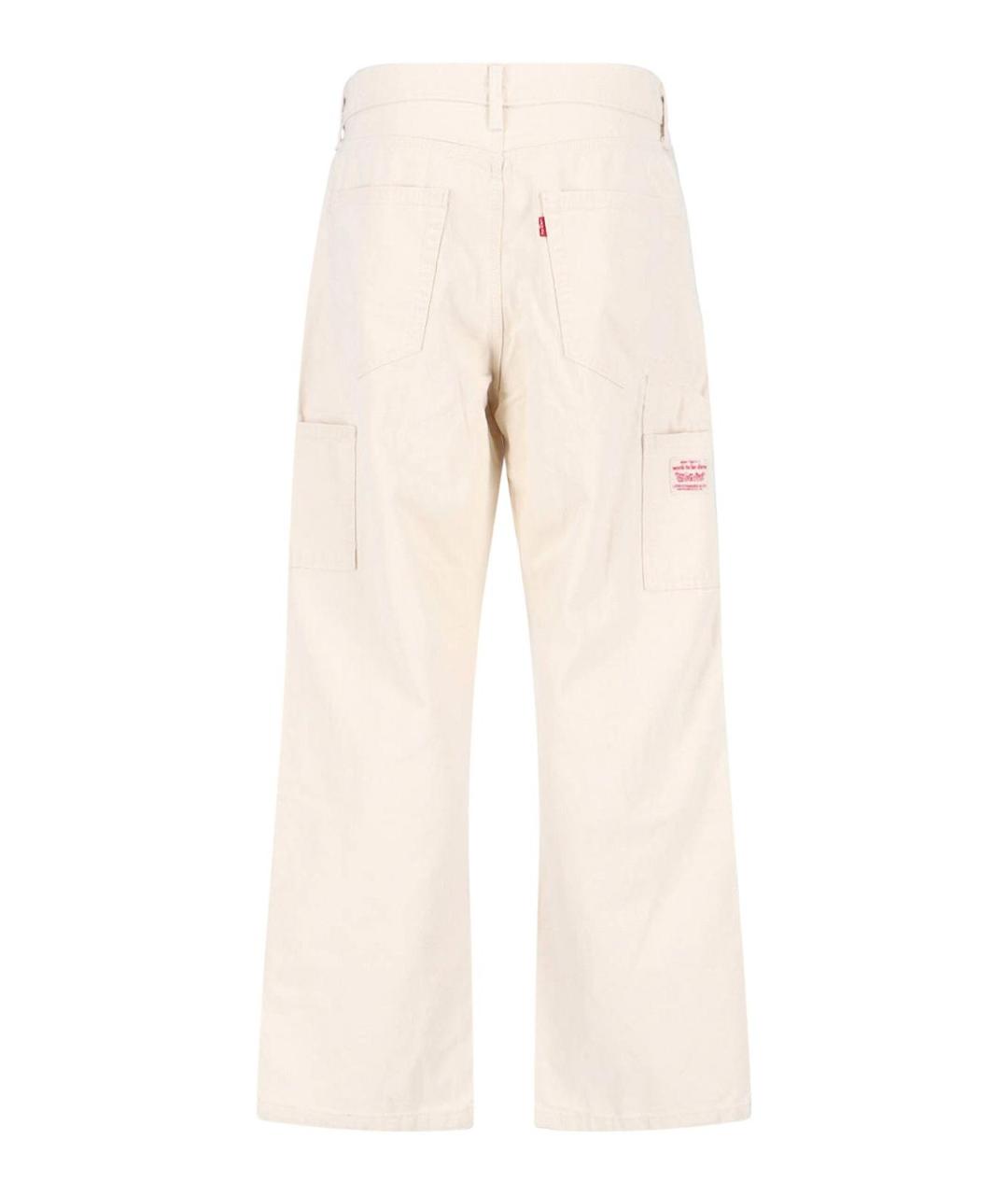 LEVI'S Белые хлопковые прямые джинсы, фото 2