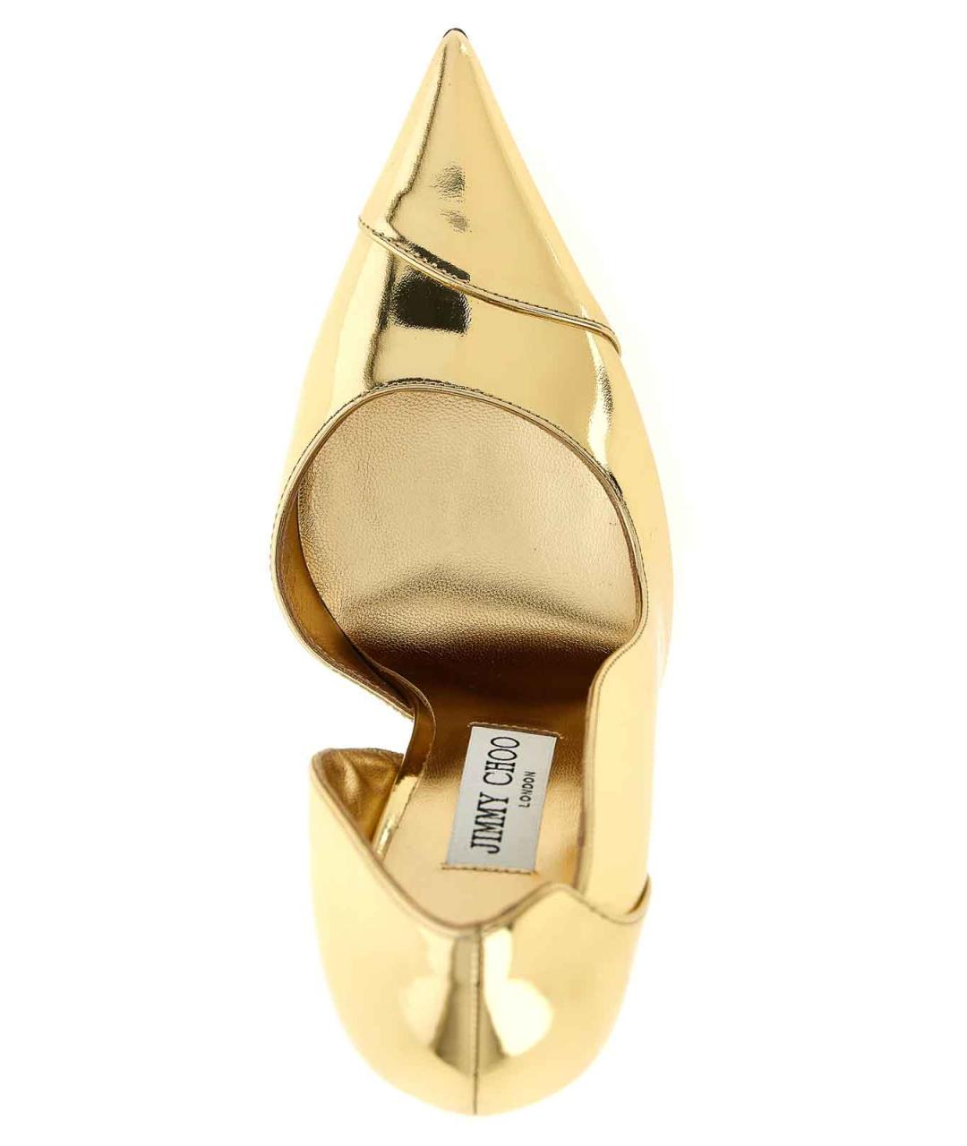 JIMMY CHOO Золотые кожаные туфли, фото 4