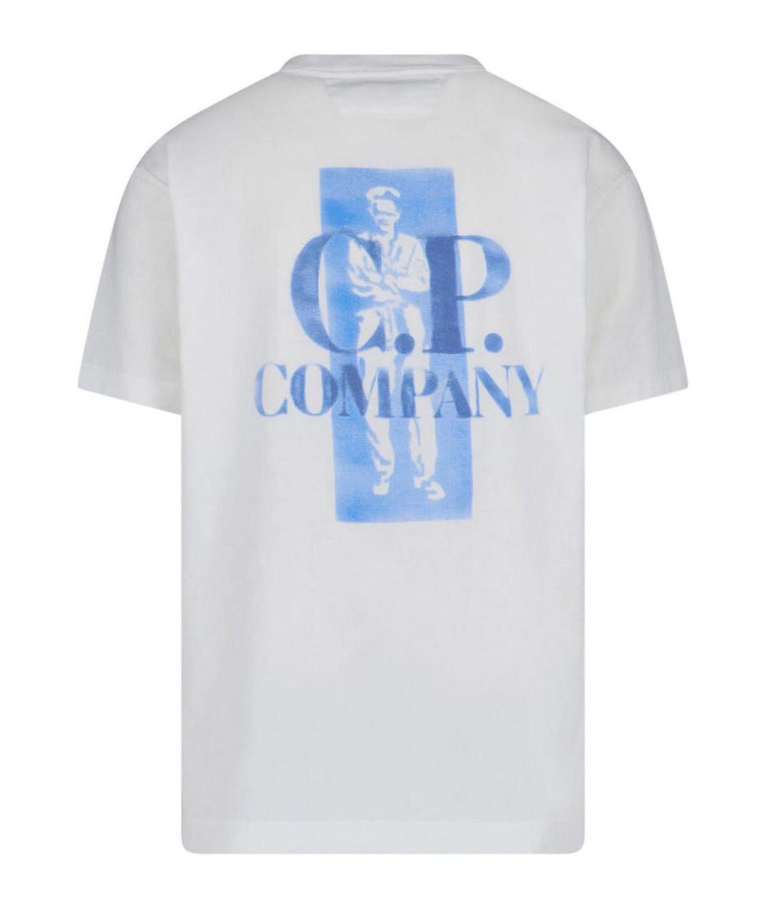 CP COMPANY Белая хлопковая футболка, фото 2