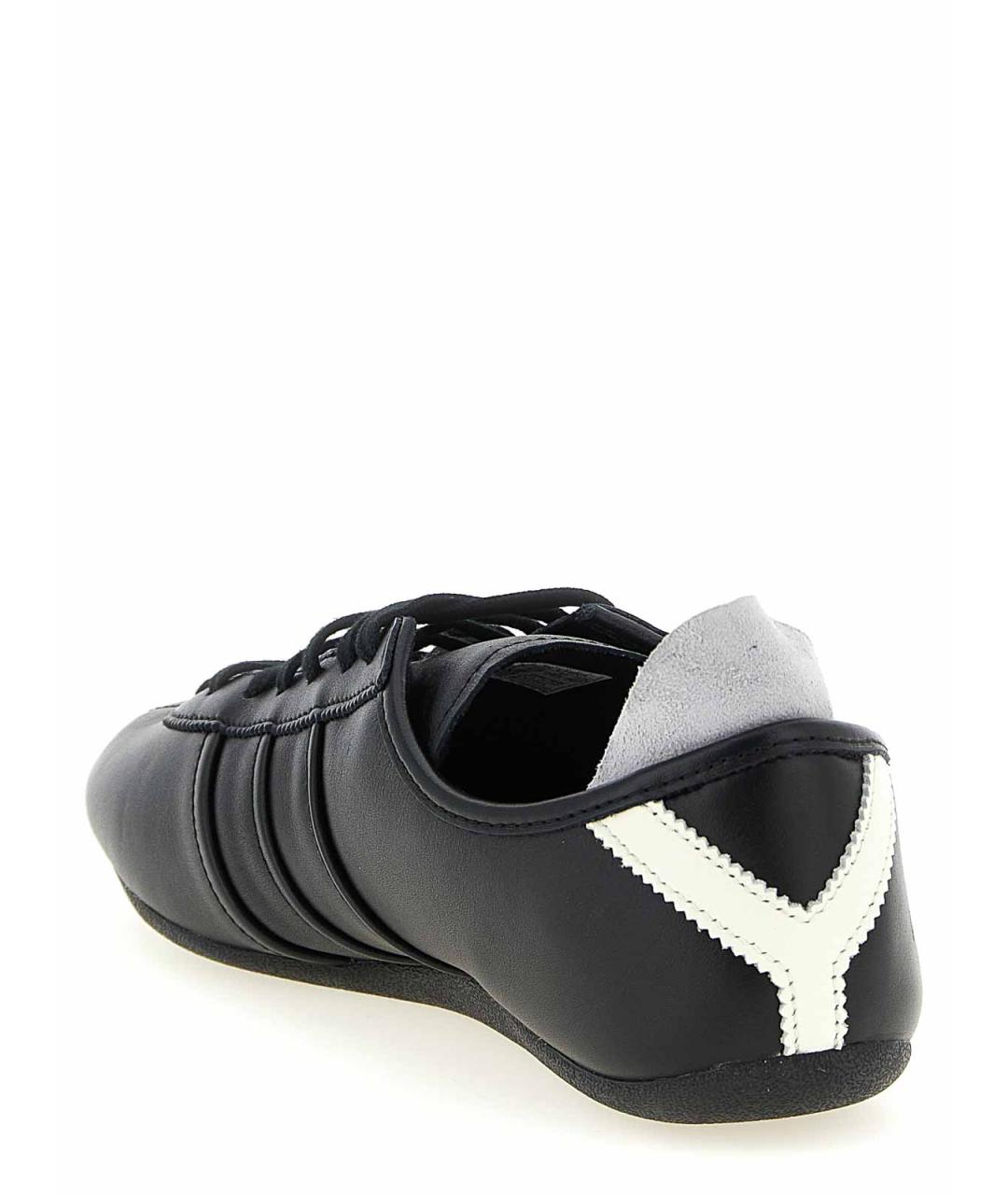 Y-3 Черные кожаные низкие кроссовки / кеды, фото 3