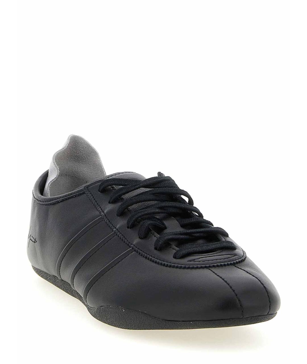 Y-3 Черные кожаные низкие кроссовки / кеды, фото 2