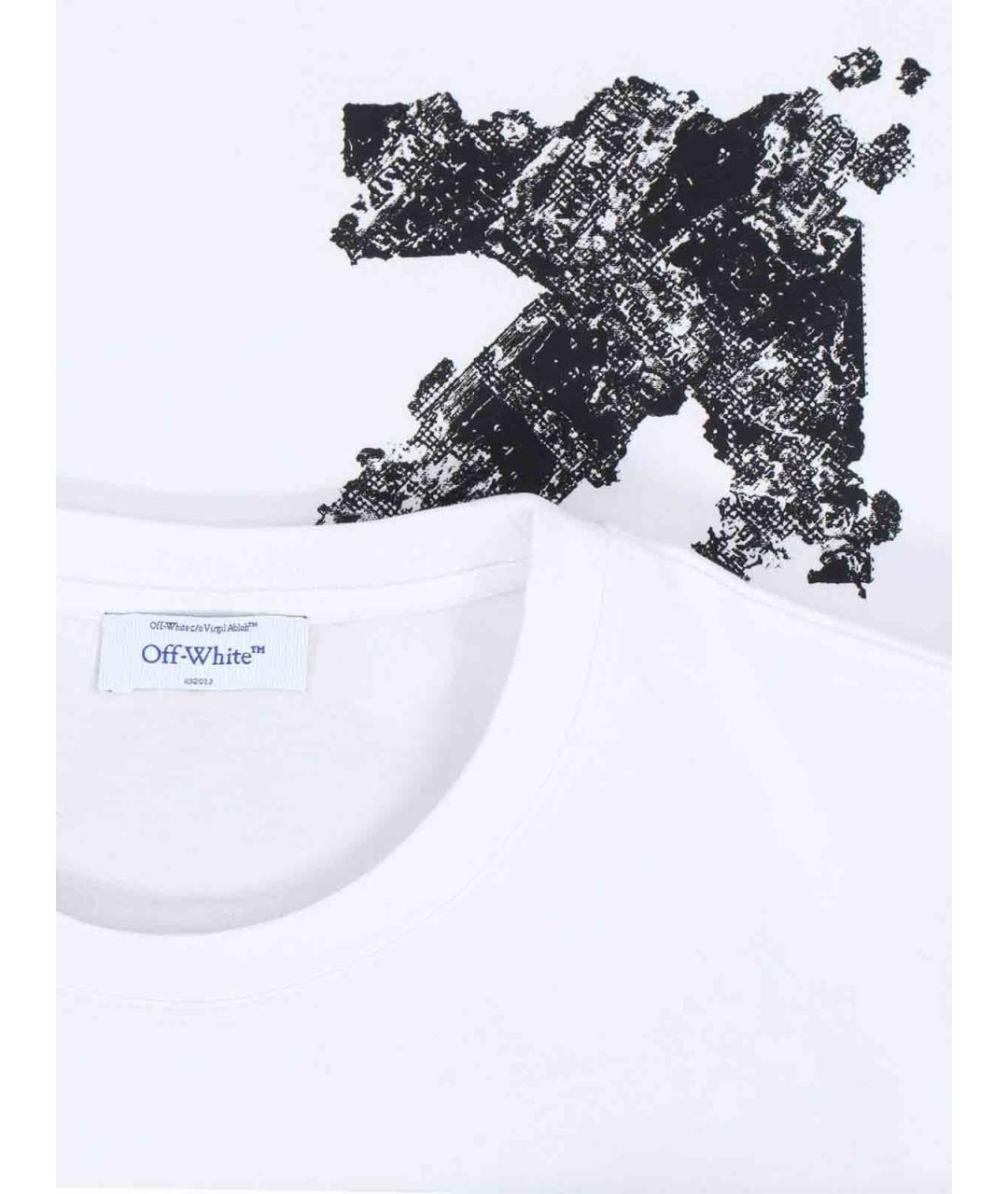 OFF-WHITE Белая хлопковая футболка, фото 3