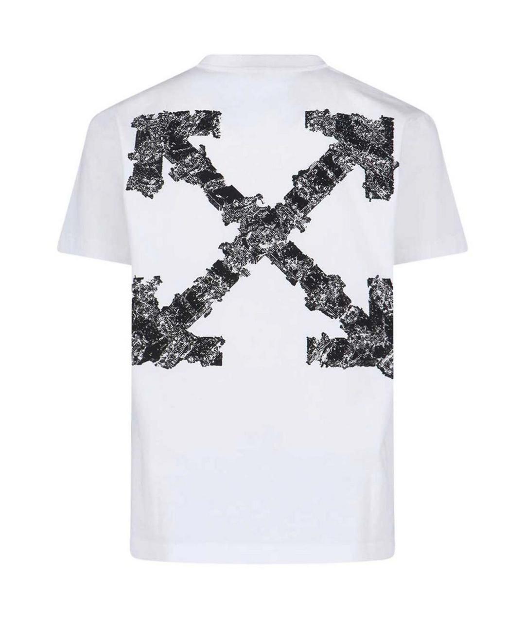 OFF-WHITE Белая хлопковая футболка, фото 2