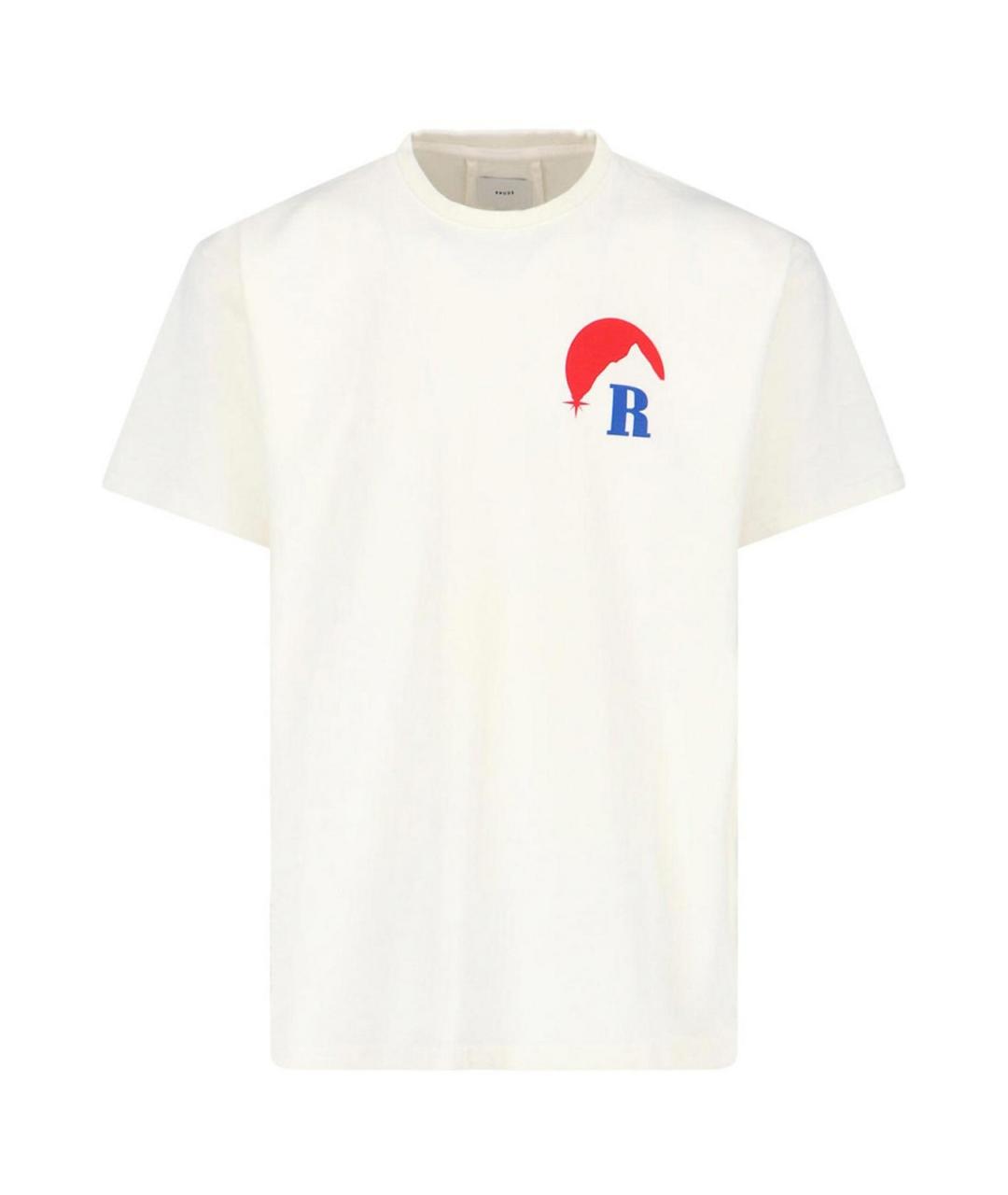 RHUDE Белая хлопковая футболка, фото 1