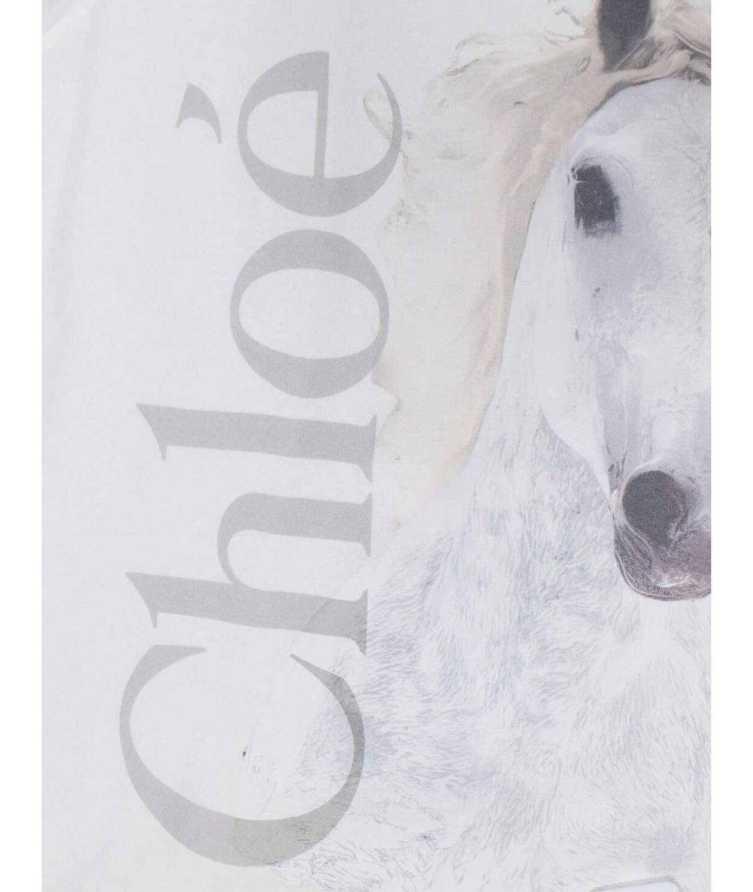 CHLOE Белая хлопковая футболка, фото 3