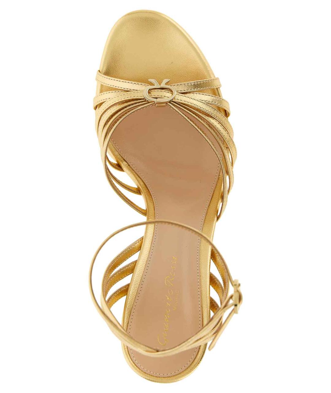 GIANVITO ROSSI Золотые босоножки, фото 4