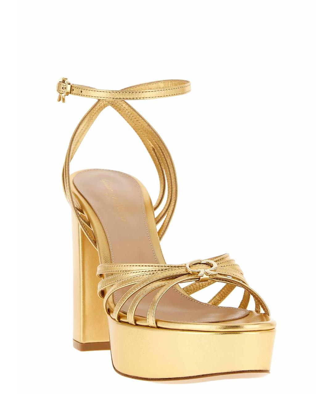 GIANVITO ROSSI Золотые босоножки, фото 2