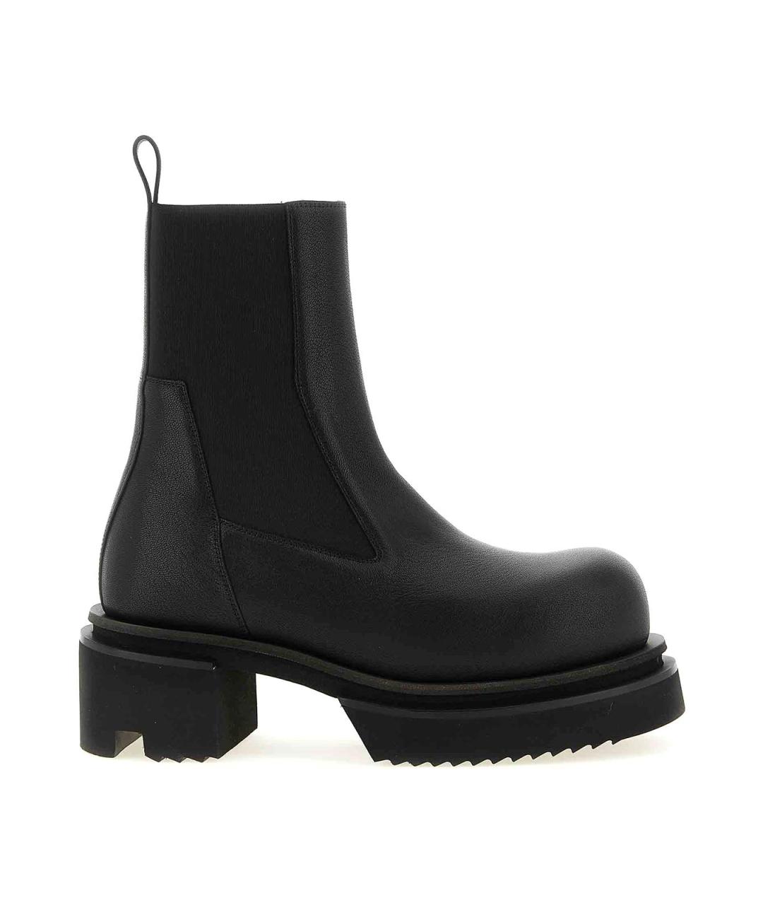 RICK OWENS Черные кожаные низкие ботинки, фото 1