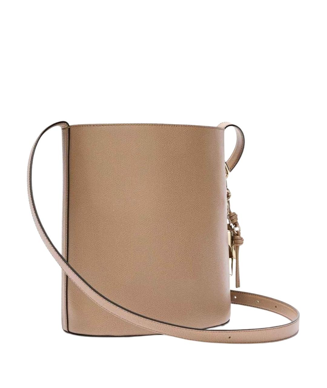 FURLA Бежевая кожаная сумка через плечо, фото 2