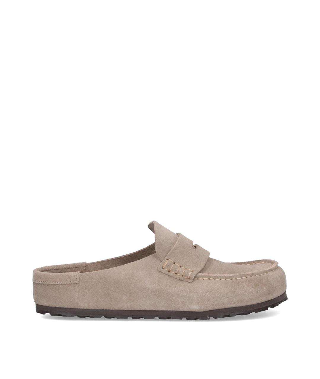 BIRKENSTOCK Бежевые замшевые сабо, фото 1