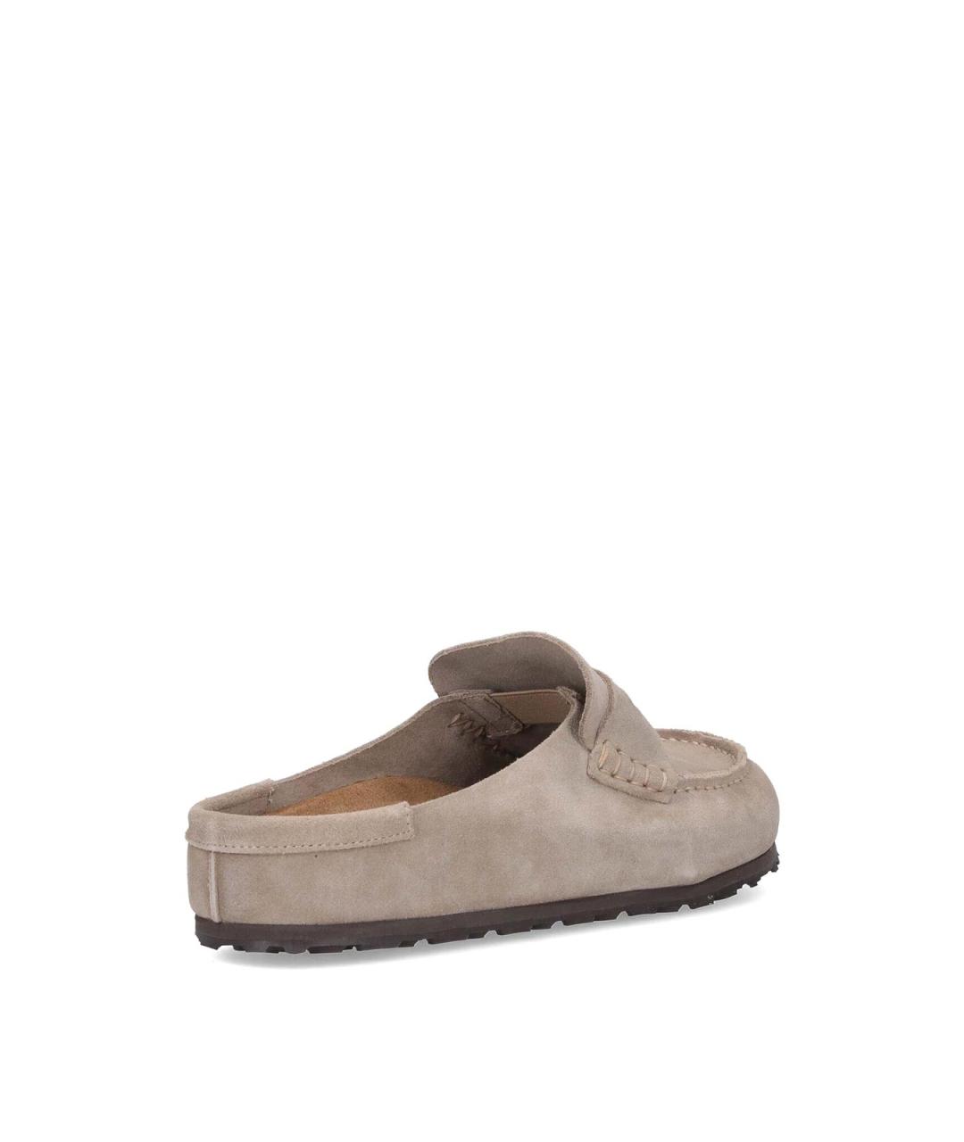 BIRKENSTOCK Бежевые замшевые сабо, фото 4