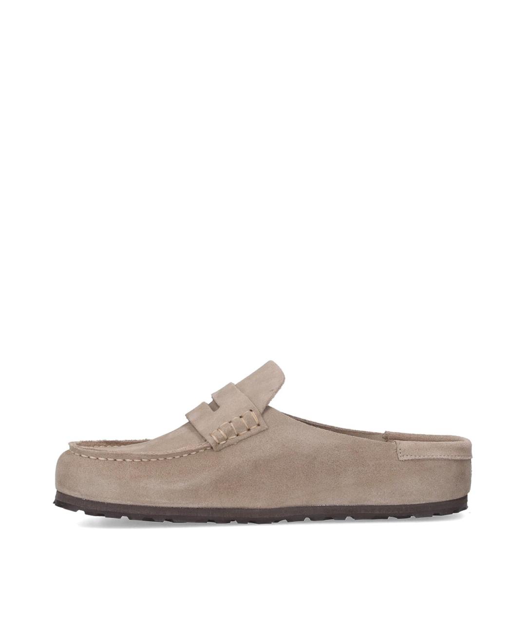 BIRKENSTOCK Бежевые замшевые сабо, фото 3