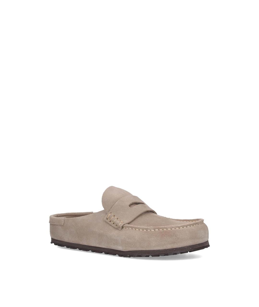 BIRKENSTOCK Бежевые замшевые сабо, фото 2