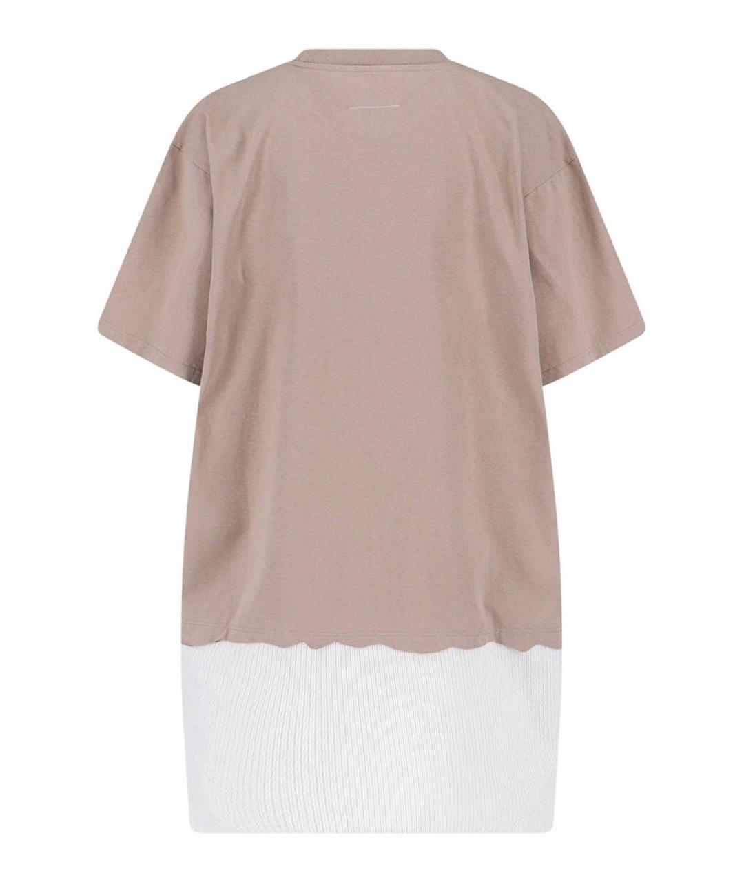 MM6 MAISON MARGIELA Бежевое хлопковое повседневное платье, фото 2