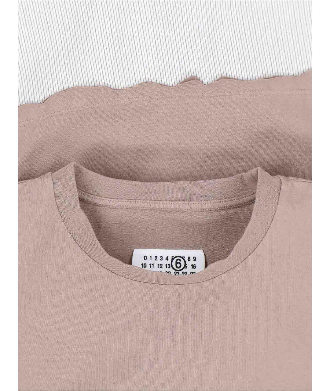 MM6 MAISON MARGIELA Бежевое хлопковое повседневное платье, фото 3