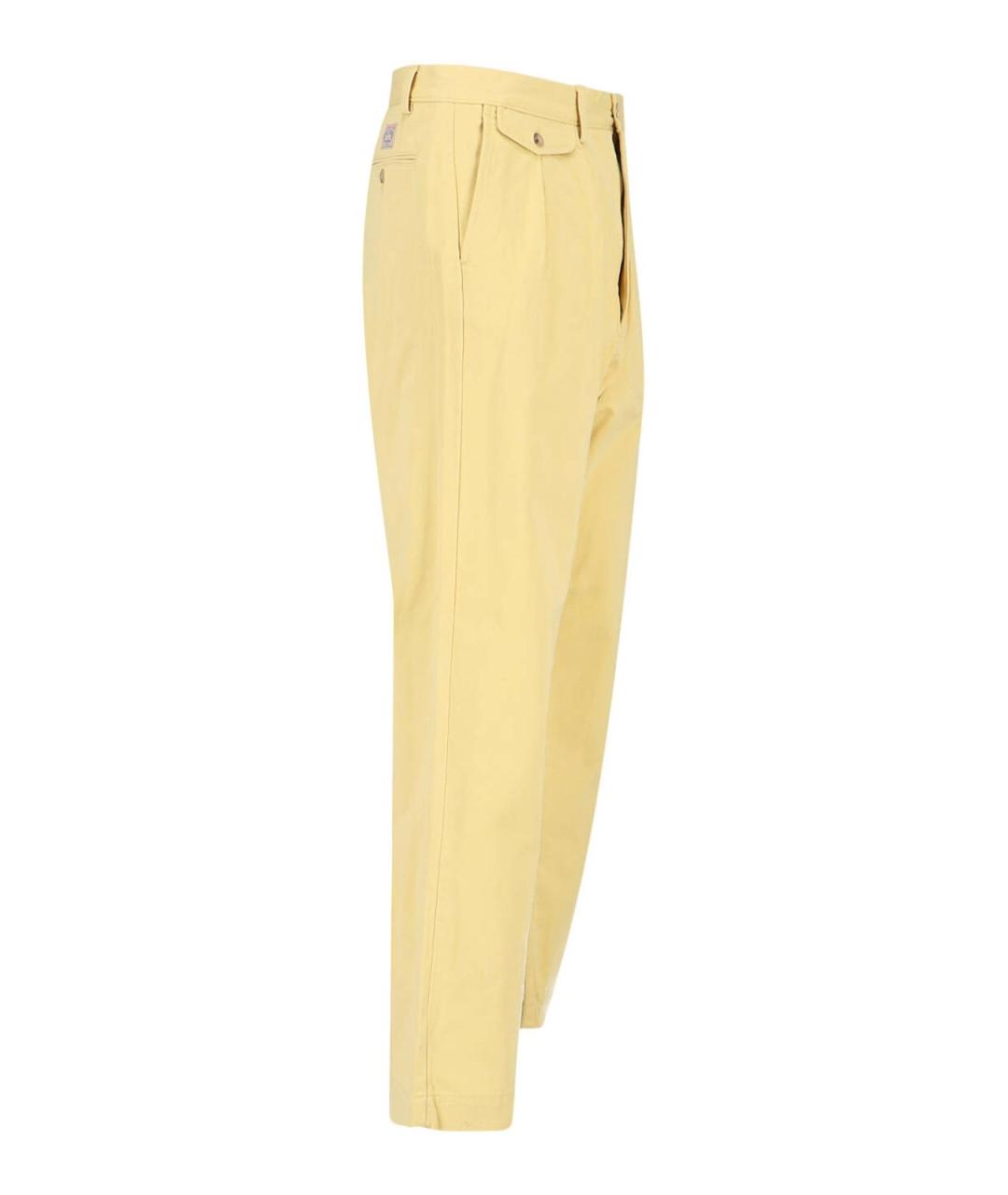 POLO RALPH LAUREN Желтые хлопковые повседневные брюки, фото 3