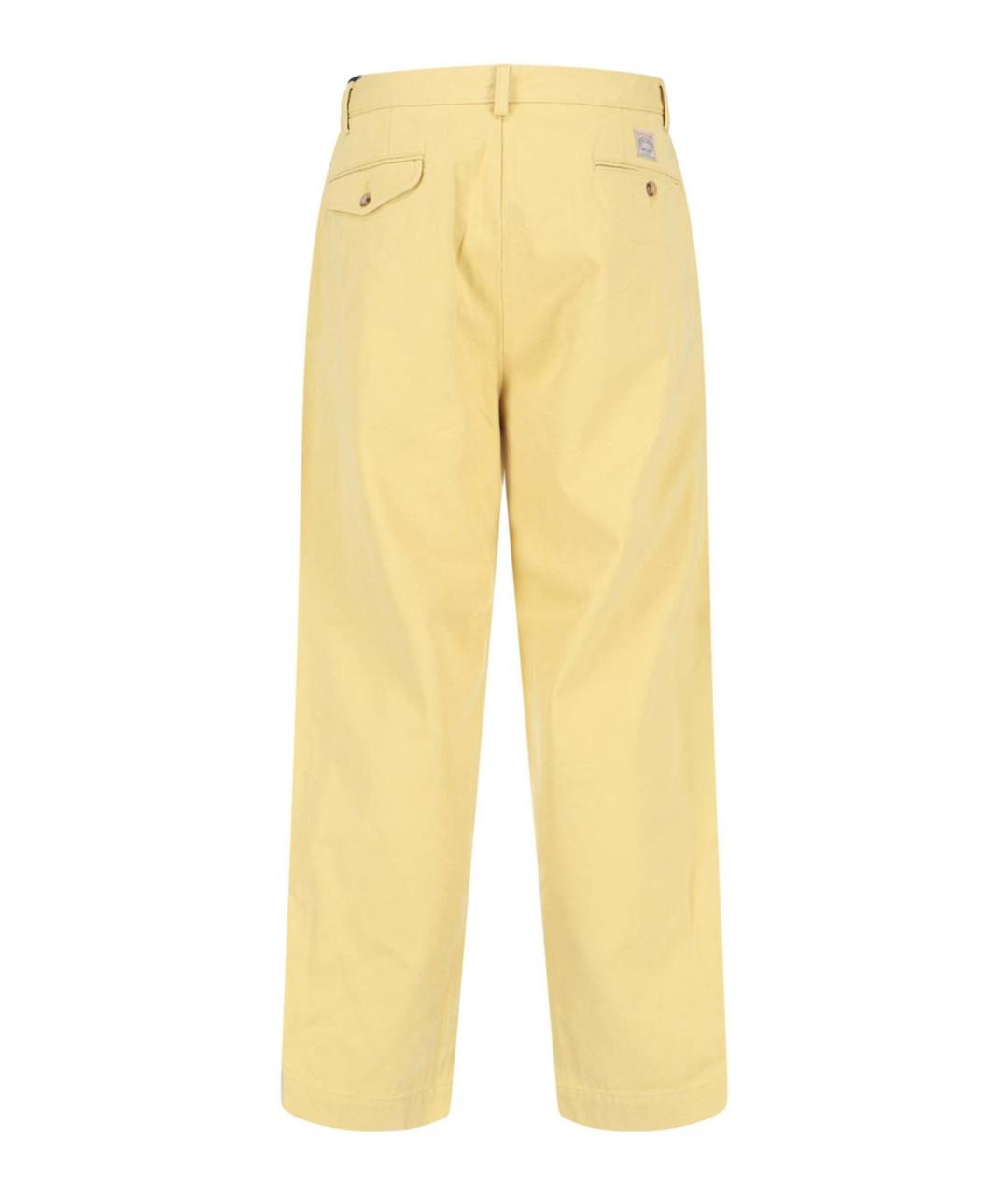 POLO RALPH LAUREN Желтые хлопковые повседневные брюки, фото 2