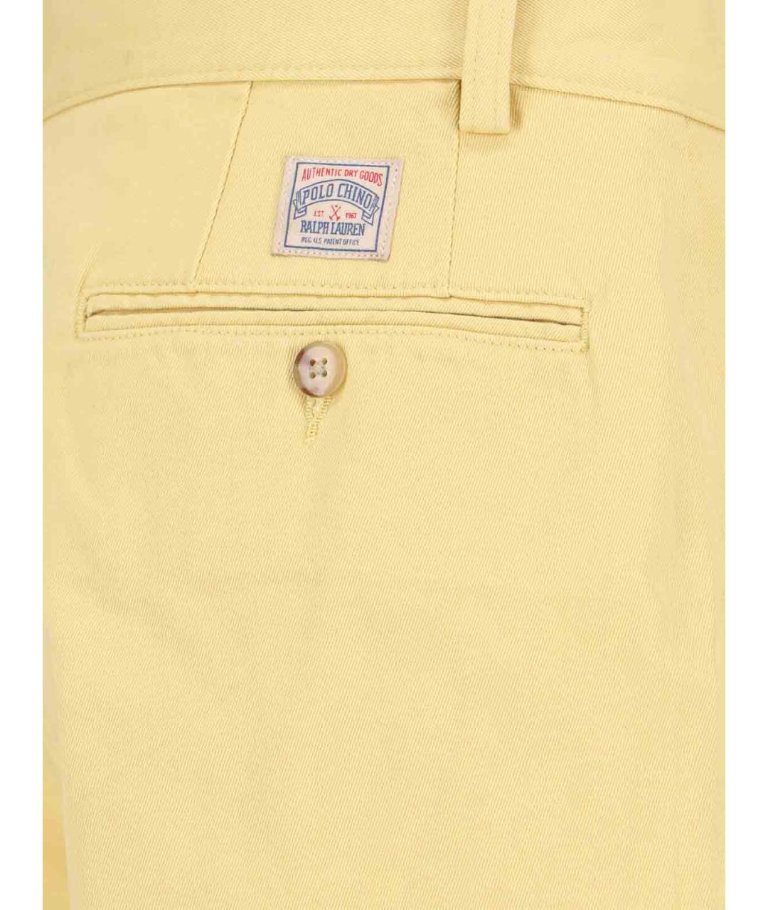 POLO RALPH LAUREN Желтые хлопковые повседневные брюки, фото 4