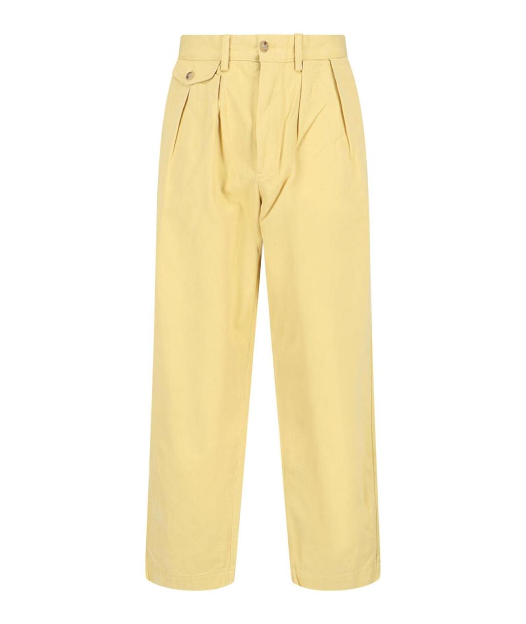 POLO RALPH LAUREN Желтые хлопковые повседневные брюки, фото 1