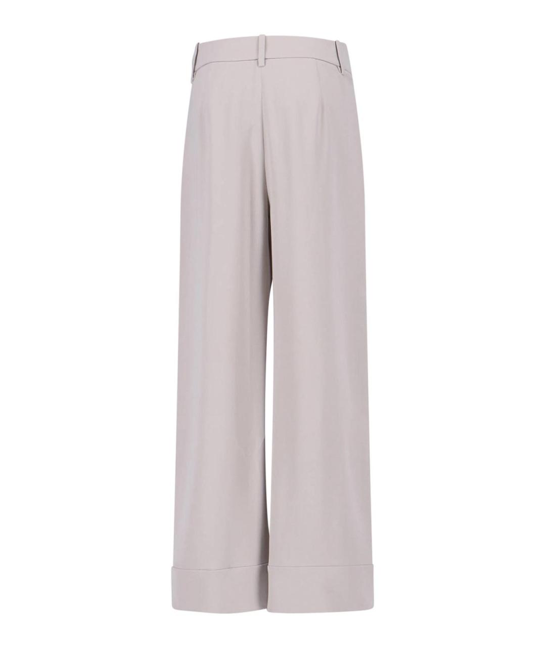 GIORGIO ARMANI Бежевые шелковые прямые брюки, фото 2