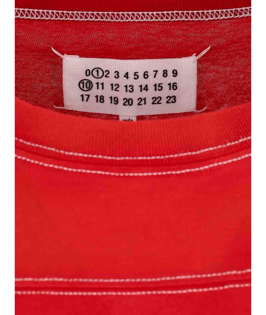 MAISON MARGIELA Красная хлопковая футболка, фото 3