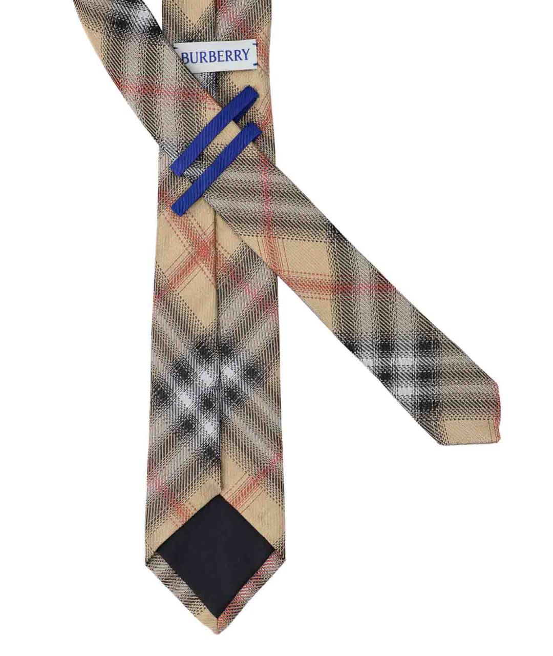 BURBERRY Бежевый шелковый галстук, фото 3