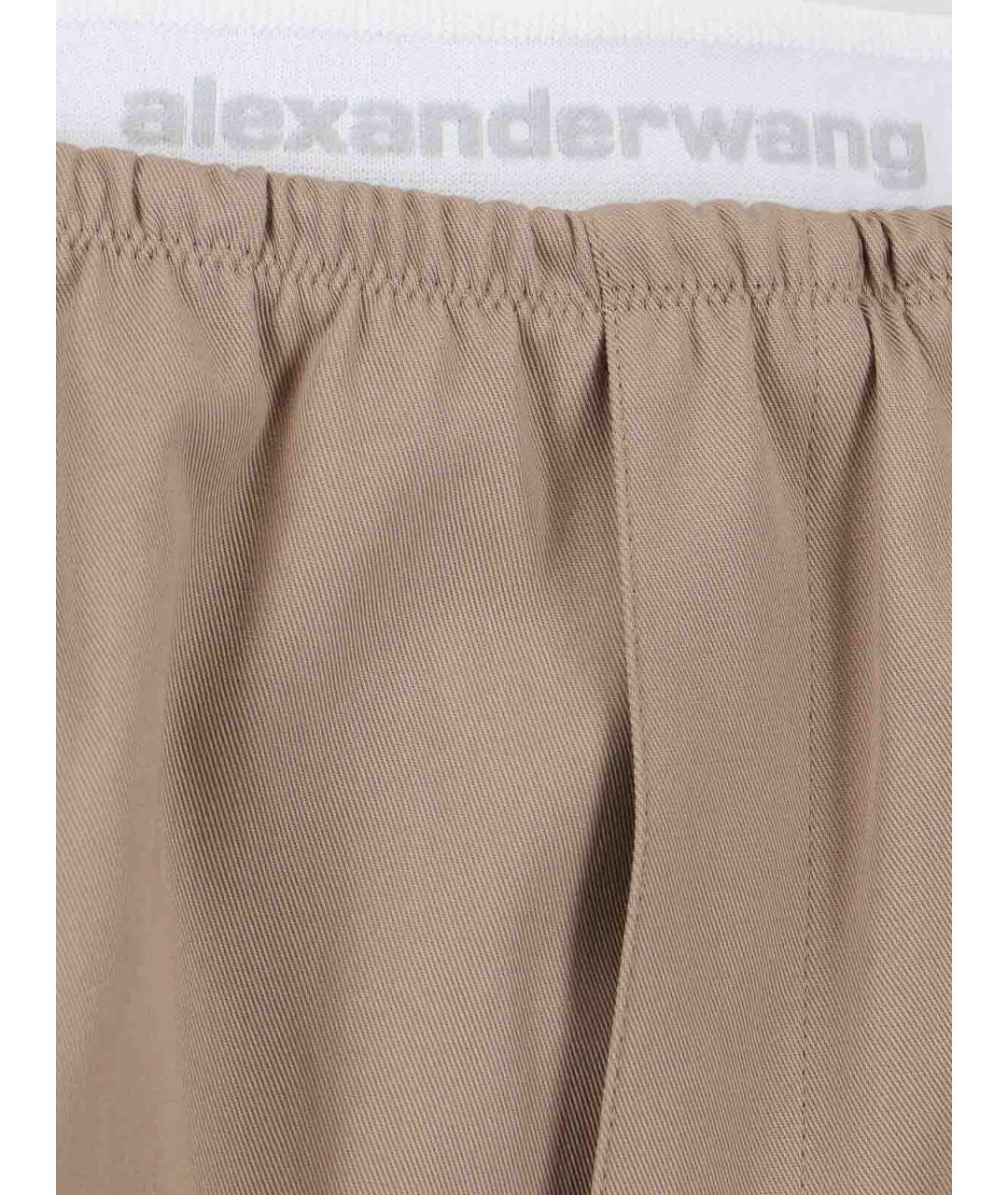 ALEXANDER WANG Бежевые хлопковые брюки широкие, фото 5