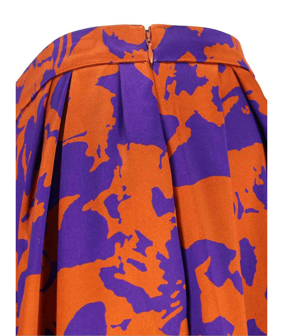DRIES VAN NOTEN Оранжевая вискозная юбка миди, фото 4