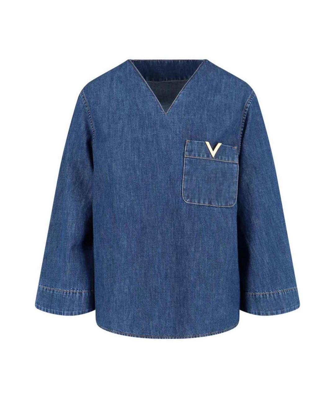 VALENTINO Синяя хлопковая рубашка, фото 1