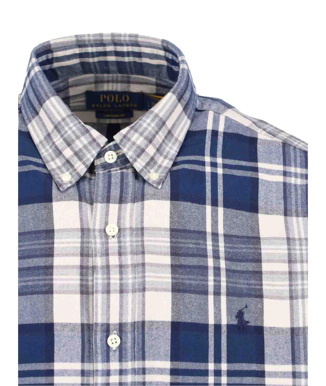 POLO RALPH LAUREN Синяя хлопковая классическая рубашка, фото 3