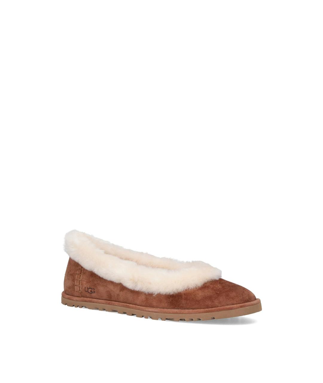 UGG AUSTRALIA Коричневые замшевые балетки, фото 2