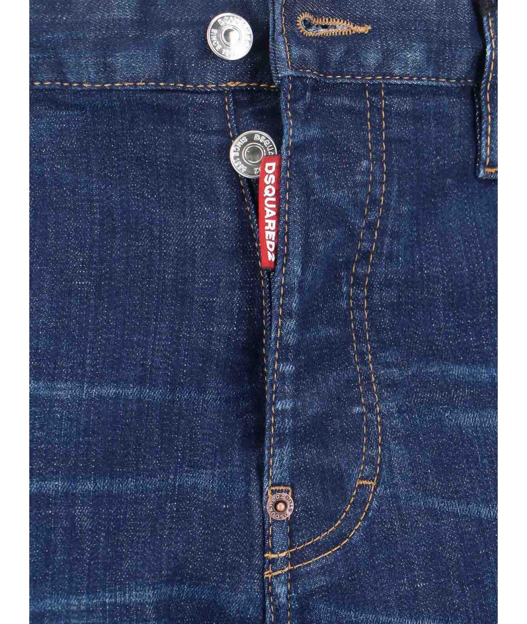 DSQUARED2 Синие хлопковые прямые джинсы, фото 5