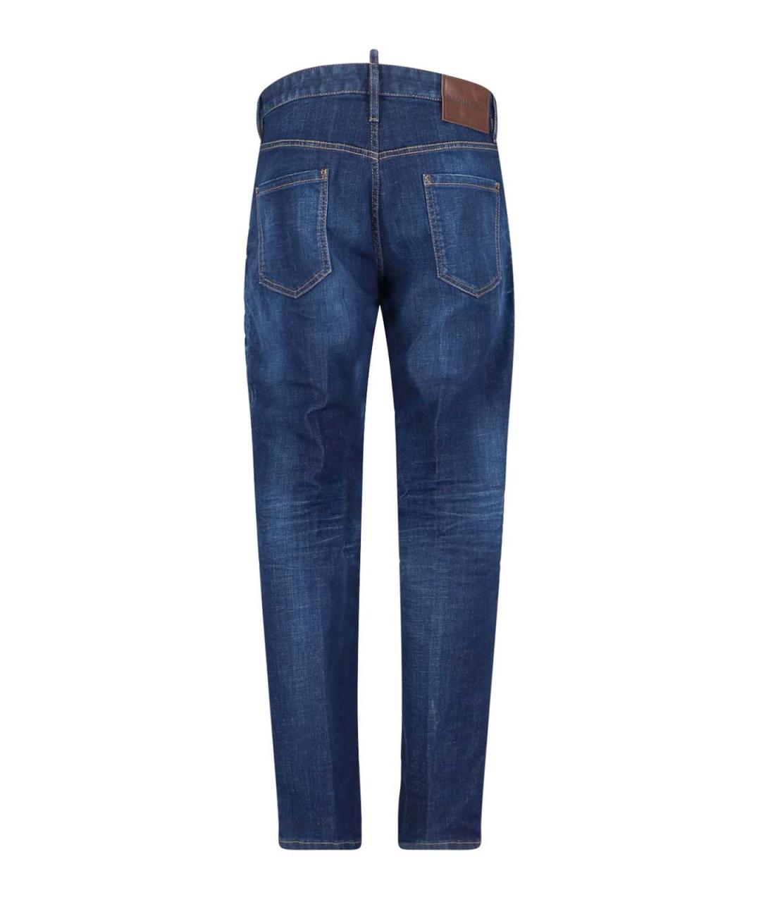 DSQUARED2 Синие хлопковые прямые джинсы, фото 2
