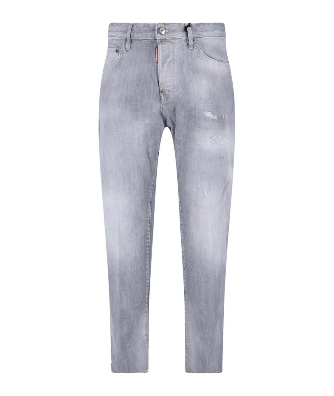DSQUARED2 Серые хлопковые прямые джинсы, фото 1