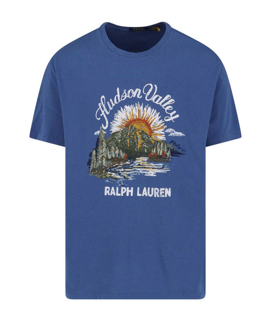 POLO RALPH LAUREN Синяя хлопковая футболка, фото 1