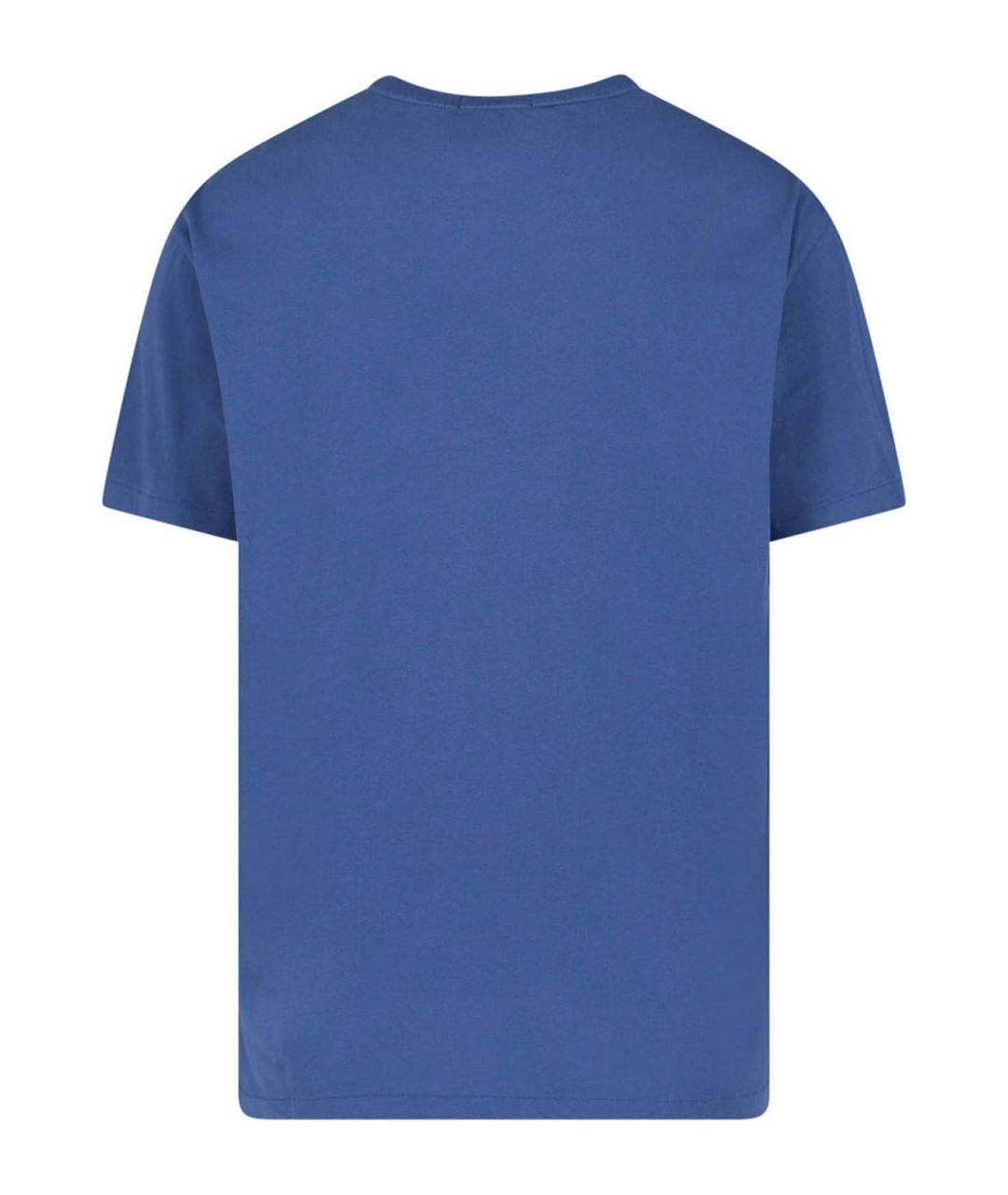 POLO RALPH LAUREN Синяя хлопковая футболка, фото 2