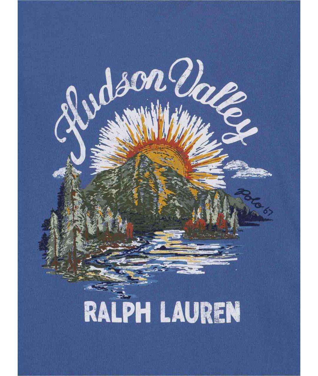 POLO RALPH LAUREN Синяя хлопковая футболка, фото 3