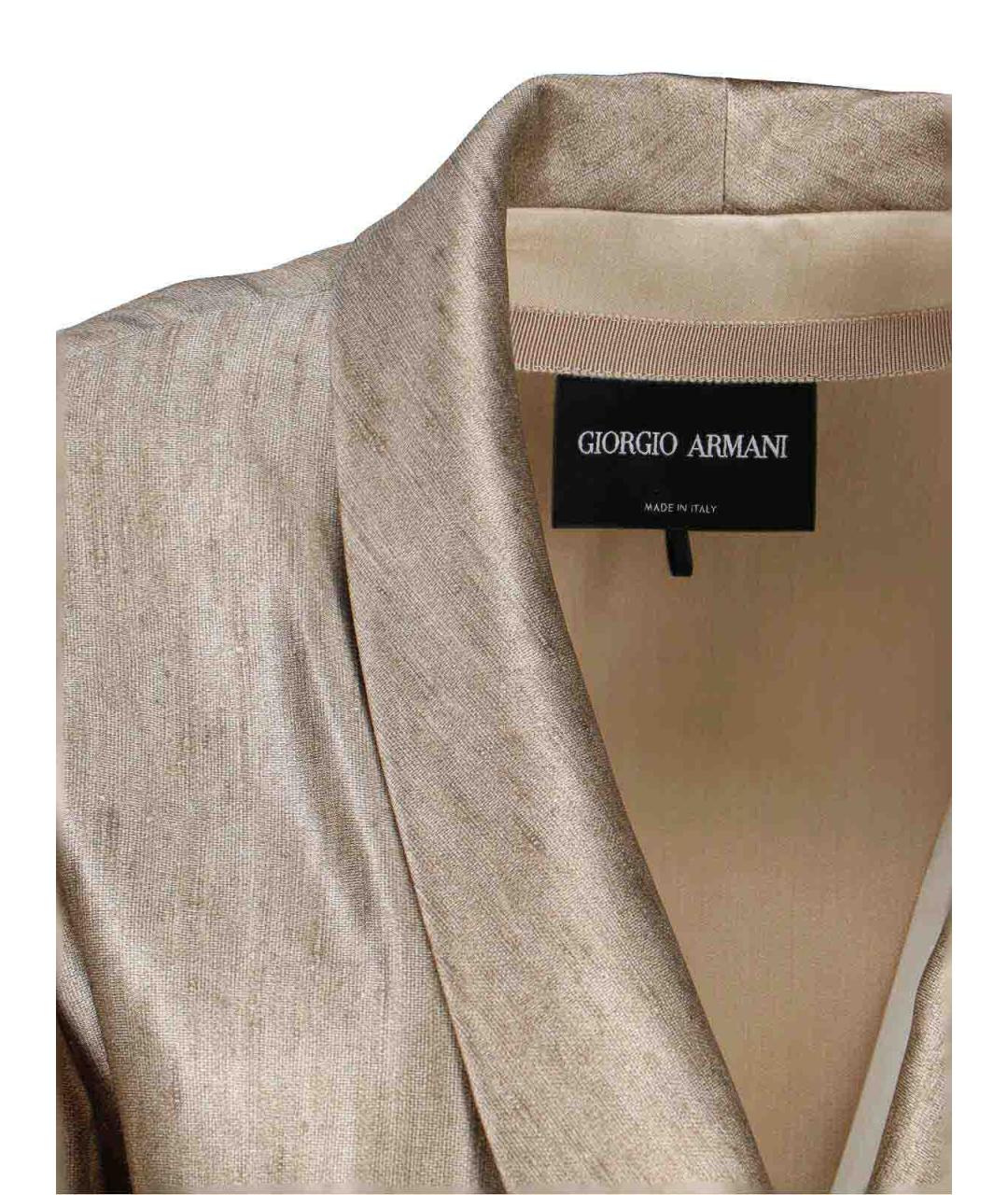 GIORGIO ARMANI Серый шелковый жакет/пиджак, фото 5