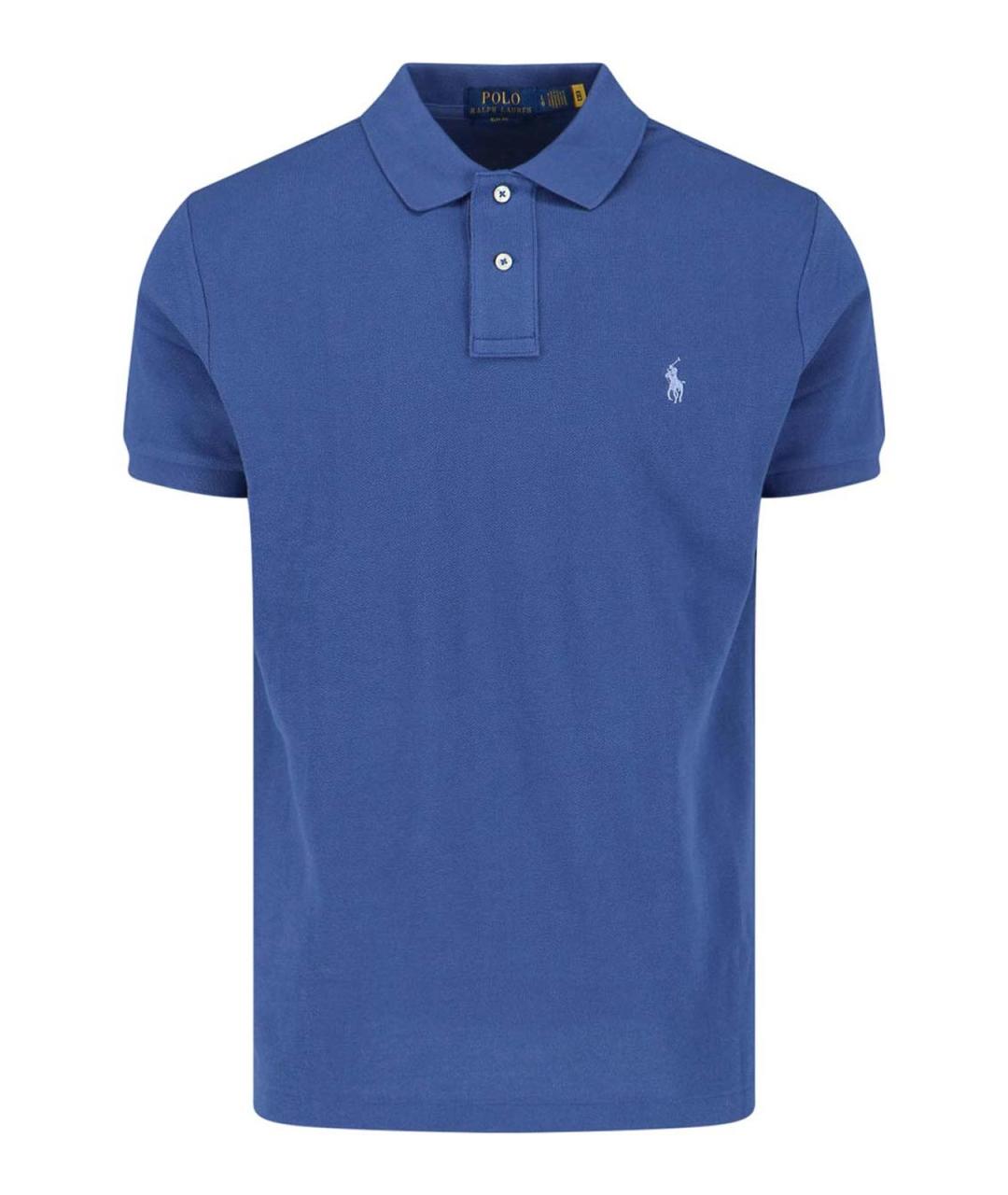 POLO RALPH LAUREN Синее хлопковое поло с коротким рукавом, фото 1