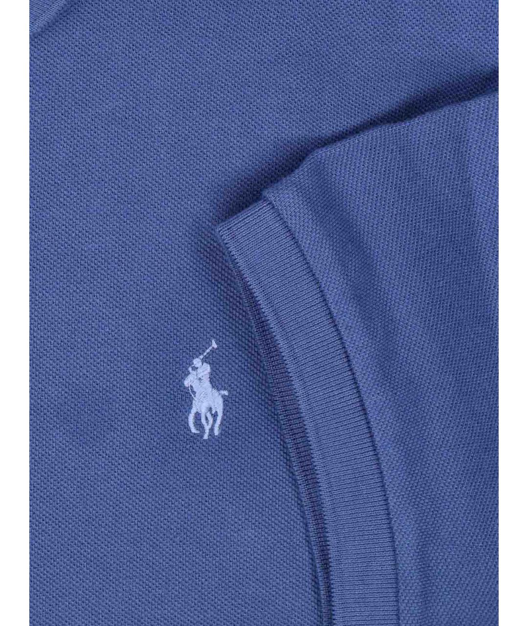 POLO RALPH LAUREN Синее хлопковое поло с коротким рукавом, фото 3