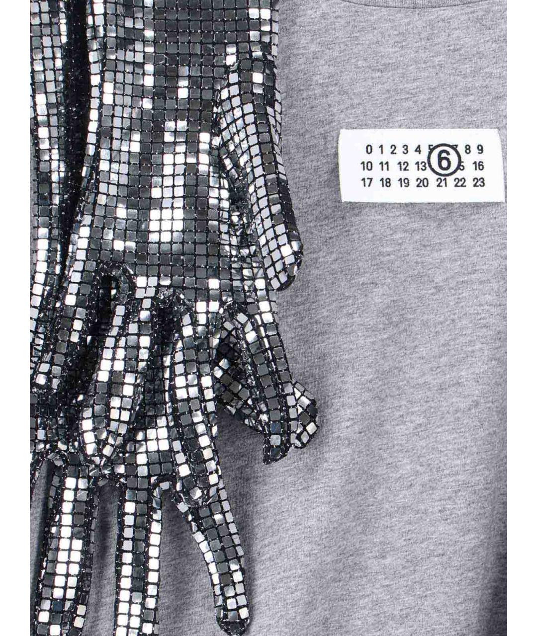 MM6 MAISON MARGIELA Серая хлопковая футболка, фото 5